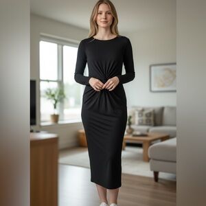 LOFT Black Long Sleeve Dress